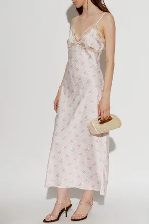 LoveShackFancy Idris Dress With Sewn-on Appliqu&eacute;s, Womens, Pink