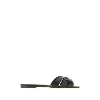 Saint Laurent Sliders, female, Black, Size: 7 1/2 US Tribute Sandals