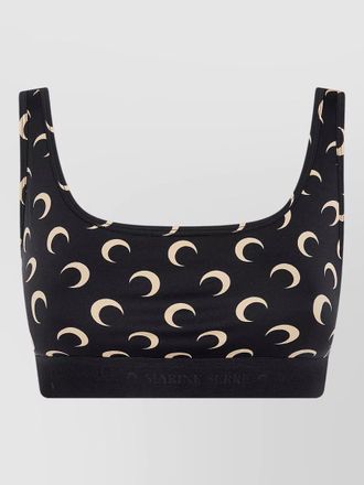 Marine Serre moon print jersey sports bra top