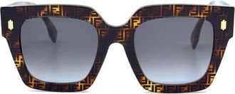 Fendi Grey Gradient Square Ladies Sunglasses FE40101F 55B 52