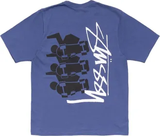 St&uuml;ssy Skate Stack T-Shirt Pigment Dyed Indigo 1905178-INDI