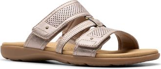 Clarks Elizabella Ave Slide Sandal in Taupe Metallic at Nordstrom Rack, Size 7.5