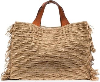 Ibeliv Onja Woven Fringed Tote Bag