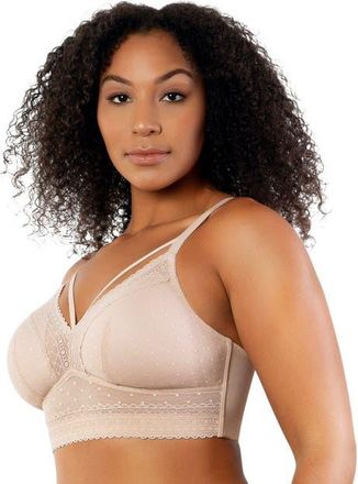 Affinitas Mia Wire-Free Padded Mesh Bralette in Cameo Rose at Nordstrom, Size 42Ddd