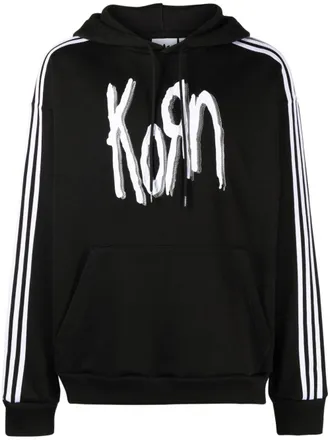 adidas x Korn embroidered hoodie - men - Cotton - L - Black