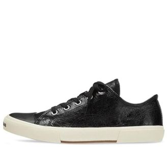 Balenciaga Paris Low Top Sneakers Black Destroyed Cotton and White Rubber 688754W3RCB1090