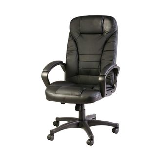 Dmora Silla con ruedas en tela negra