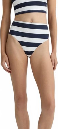 Bondi Born Poppy Bikini Bottom In Navy & White Stripe