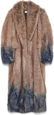 Coperni spray faux-fur coat - Brown