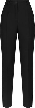 Dolce & Gabbana Tailored Wool Gabardine Smokingbroek - Dames - Slim Fit Broeken - Zwart - S - Wol - Broeken