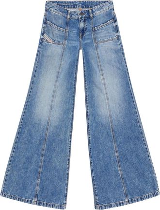 Diesel Blue Flared Mid Rise Jeans