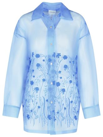 Parosh fiori Light Blue Silk Shirt