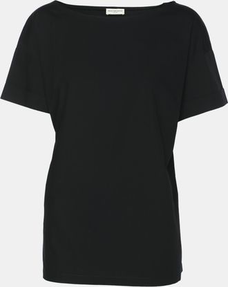 Dries Van Noten Black Cotton Crew Neck T-Shirt