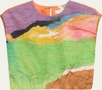Ulla Johnson x Helen Frankenthaler Gisella Satin Crop Top