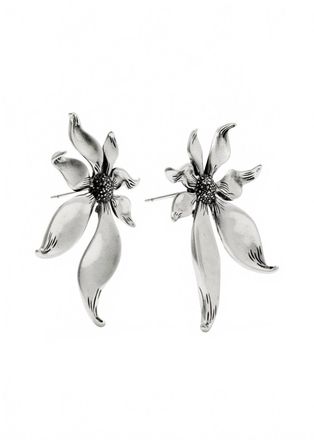 Kendra Scott Womens Anya Flower Stud Earrings In Vintage Rhodium