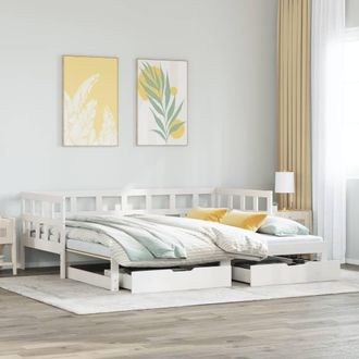 Berkfield Home Daybed with Trundle & Drawers without Mattress White 90x190 cm Single