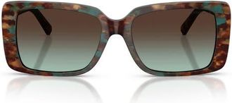 Tiffany & Co. 55mm Gradient Rectangular Sunglasses in Brown Tiffany Havana /Azure at Nordstrom