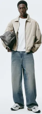 H&M Collins Super Baggy Jeans in Medium Denim Blue at Nordstrom, Size 29 X 32