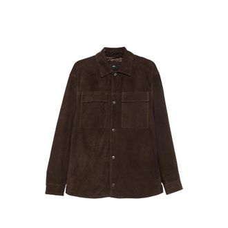 7 For All Mankind Suede Flap-pocket Shirt