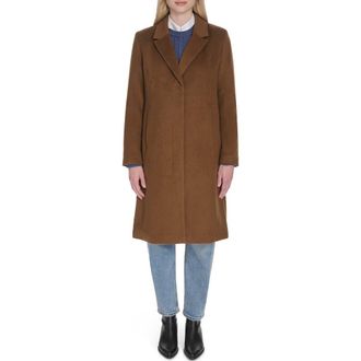 Cole Haan Slick Wool Blend Coat in Tobacco at Nordstrom, Size 10