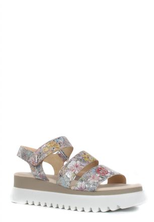 Gabor Womens Leather Platform Sandal In Flower Print Suede
