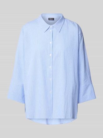 Only Loose Fit Hemdbluse aus reiner Baumwolle Modell ASUGUSTA in Hellblau, Gr&ouml;&szlig;e S