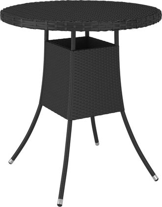 vidaXL Mesa De Jard&iacute;n Rat&aacute;n Sint&eacute;tico Negro 70x70x73 Cm Vidaxl