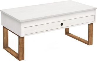 HOGAR 24 Mesa de centro Vanir elevable caj&oacute;n deslizante madera maciza natural