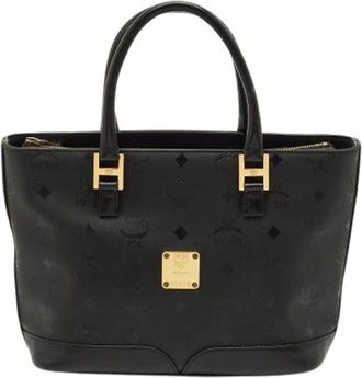 MCM Pre-owned Handbags, female, Black, Size: ONE SIZE Pre-owned Leather Handbag