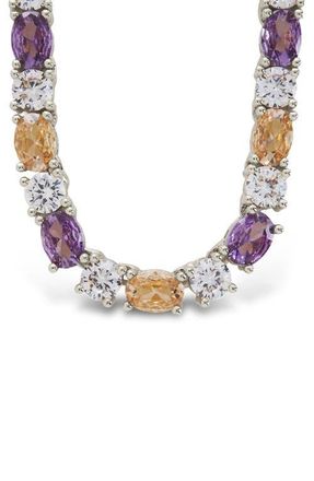 Sterling Forever Ophelia Tennis Necklace in Silver at Nordstrom