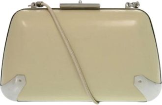 Balenciaga Pre-owned Leren Clutch - Dames - Vintage Clutch - Beige - ONE Size - Leer - Vintage