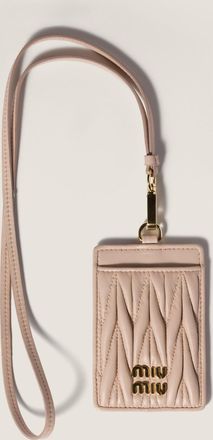 Miu Miu Matelass&eacute; nappa leather badge holder
