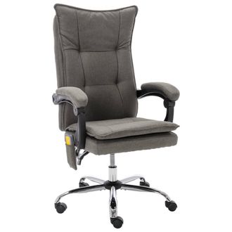 vidaXL Silla De Oficina De Masaje De Tela Gris Vidaxl