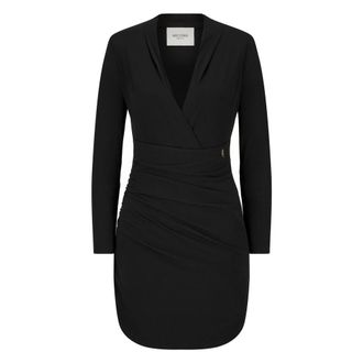 Nicowa Kleedjes, Dames, Zwart, M, Gedrapeerd Mini Jurk Micima Mini