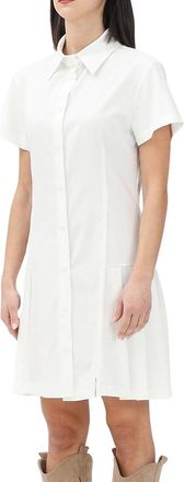 Hinnominate White Polyester Viscose Elastane Chemise Dress