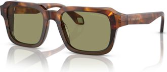 Giorgio Armani 0ar8194u Bold Square Tortoiseshell Sunglasses with Green Lenses