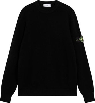 Stone Island Truien & Vesten, Heren, Zwart, XL, Wol, Pure RWS Wol Ronde Hals Trui