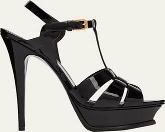 Saint Laurent Tribute Patent Platform Sandals