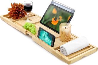 MegaChef Expandable Bamboo Wood Bath Tray