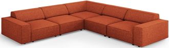 BLOOMINGLOFT Grosses 6-Sitzer Design Ecksofa Jodie - Chenille