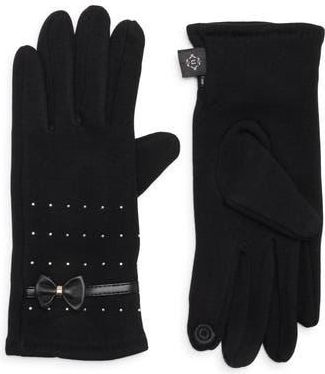 Nanette Lepore Studded Bow Gloves in Black at Nordstrom Rack