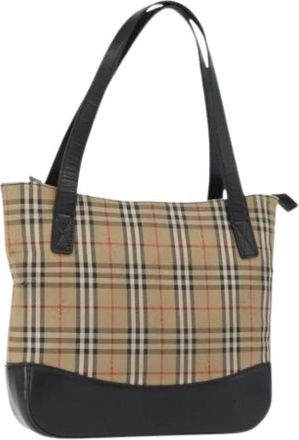 Burberry Pre-owned Canvas Schoudertas - Dames - Vintage Schoudertas - Beige - ONE Size - Vintage