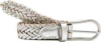 Gianni Chiarini Womens Braided Leather Belt In Silver