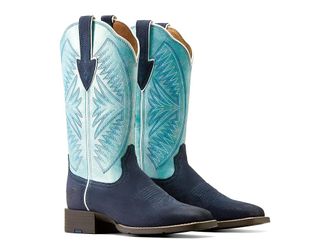 Ariat Round Up Ruidoso Western Boots Womens Shoes Midnight In Marfa Roughout : 6.5 B - Medium, Leather