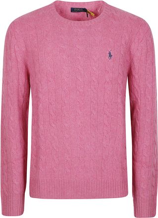 Polo Ralph Lauren Round Neck Cable-Knit Wool-Cashmere Sweater