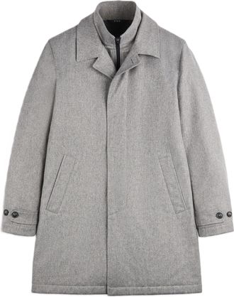 Fay Grey Tailored Concealed Placket Inner Layer Coat