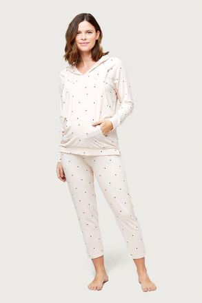 Nom Maternity Simone Maternity & Nursing Soft Hoodie in Polka Dot at Nordstrom, Size X-Large