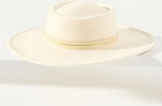 San Diego Hat Company Ella Double-Belt Wool Boater