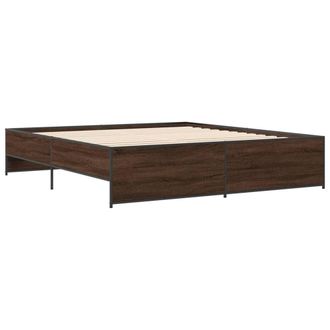 Berkfield Home Durable Bed Frame without Mattress Brown Oak 200x200 cm
