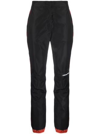 AMBUSH contrast-trim logo-panel trousers - women - Polyurethane/Polyamide/Spandex/Elastane/Polyester - S - Black